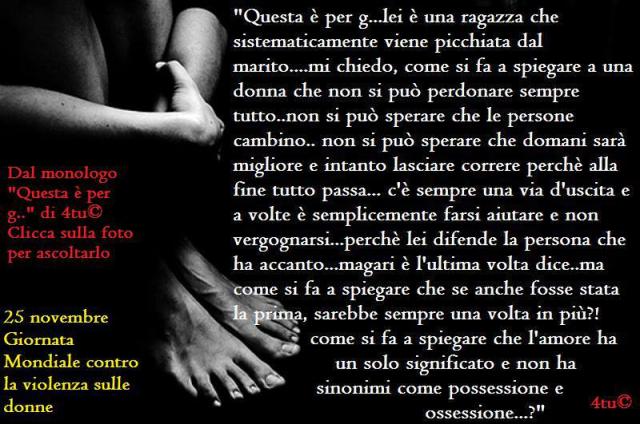 monologo contro violenza sulle donne